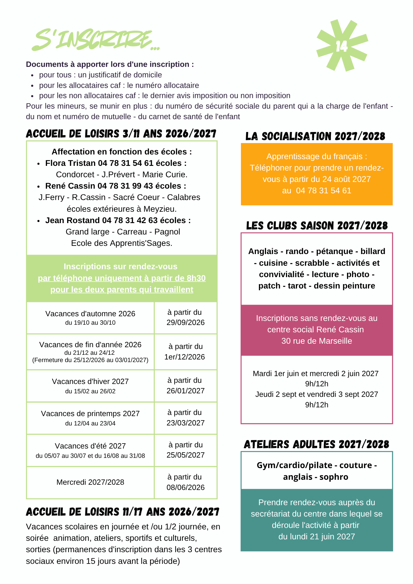 sinscrire 2026 20272