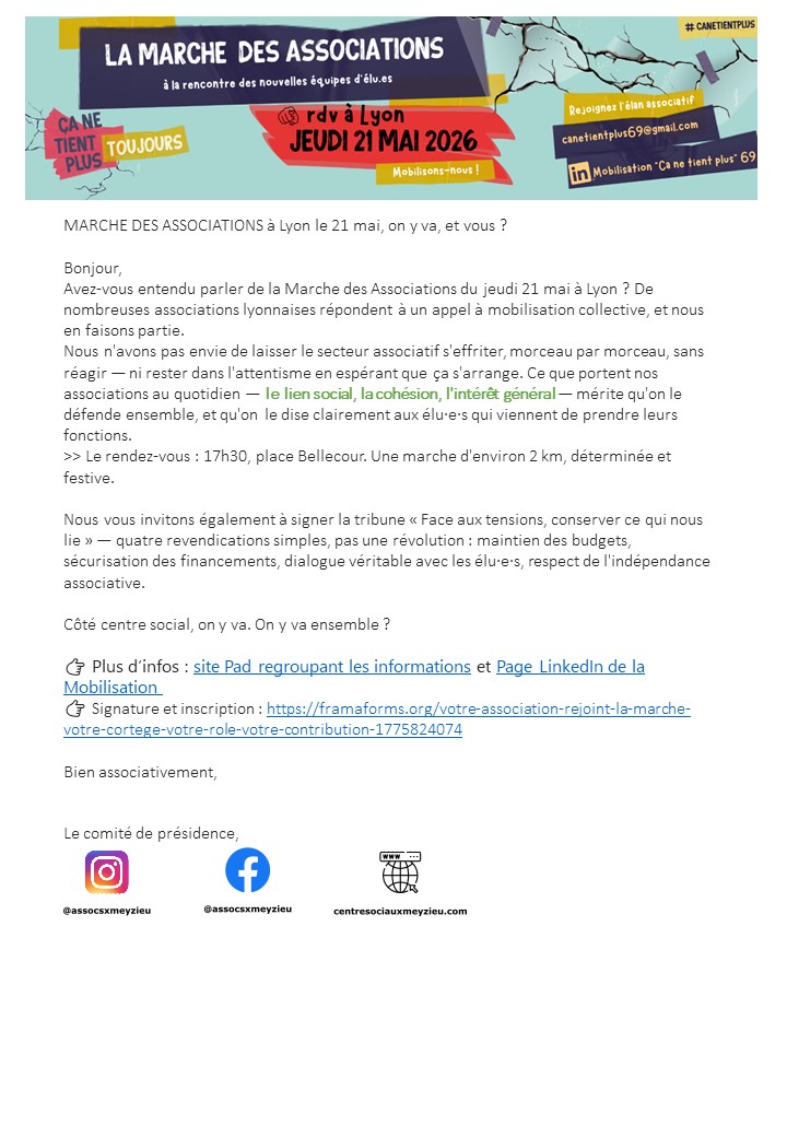 marche des associations 21 mai 2026